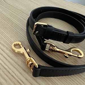 MCM Black Crossbody Bag Strap with Gold Hardware